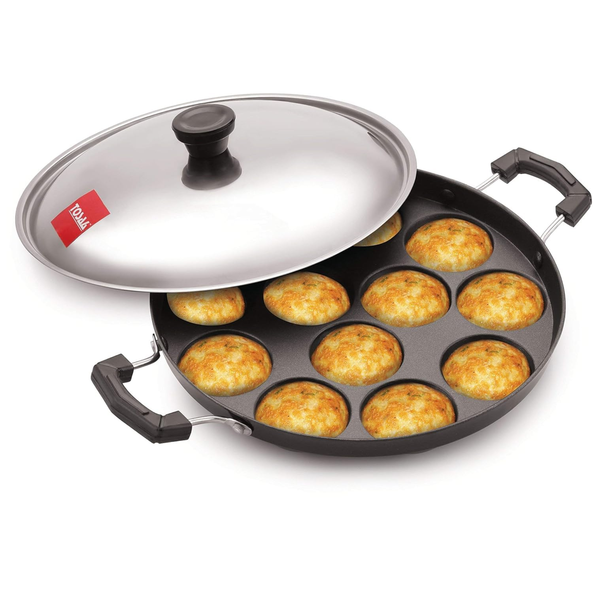 Tosaa Non-Stick 12 Cavity Appam Patra Side Handle...